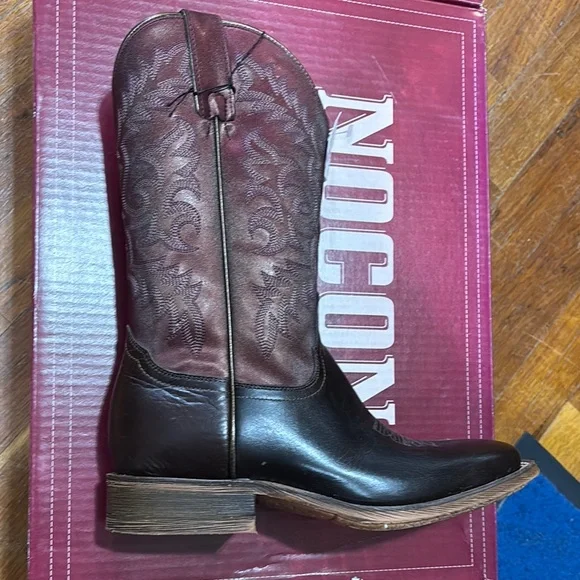 Nocona Women's Heeled Boots - Brown and Dark Red - Picture 1 of 4